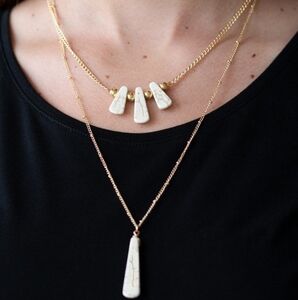 🆕 White Stone Layered Necklace